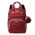 Red backpack with matching pouch on a white background