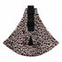 Leopard print skirt with a black waistband on a white background