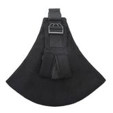 Black tactical pouch with a buckle on a white background