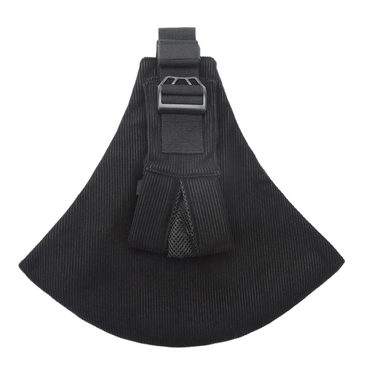 Black tactical pouch with a buckle on a white background