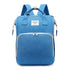 Light Blue backpack with visible brand label on a white background